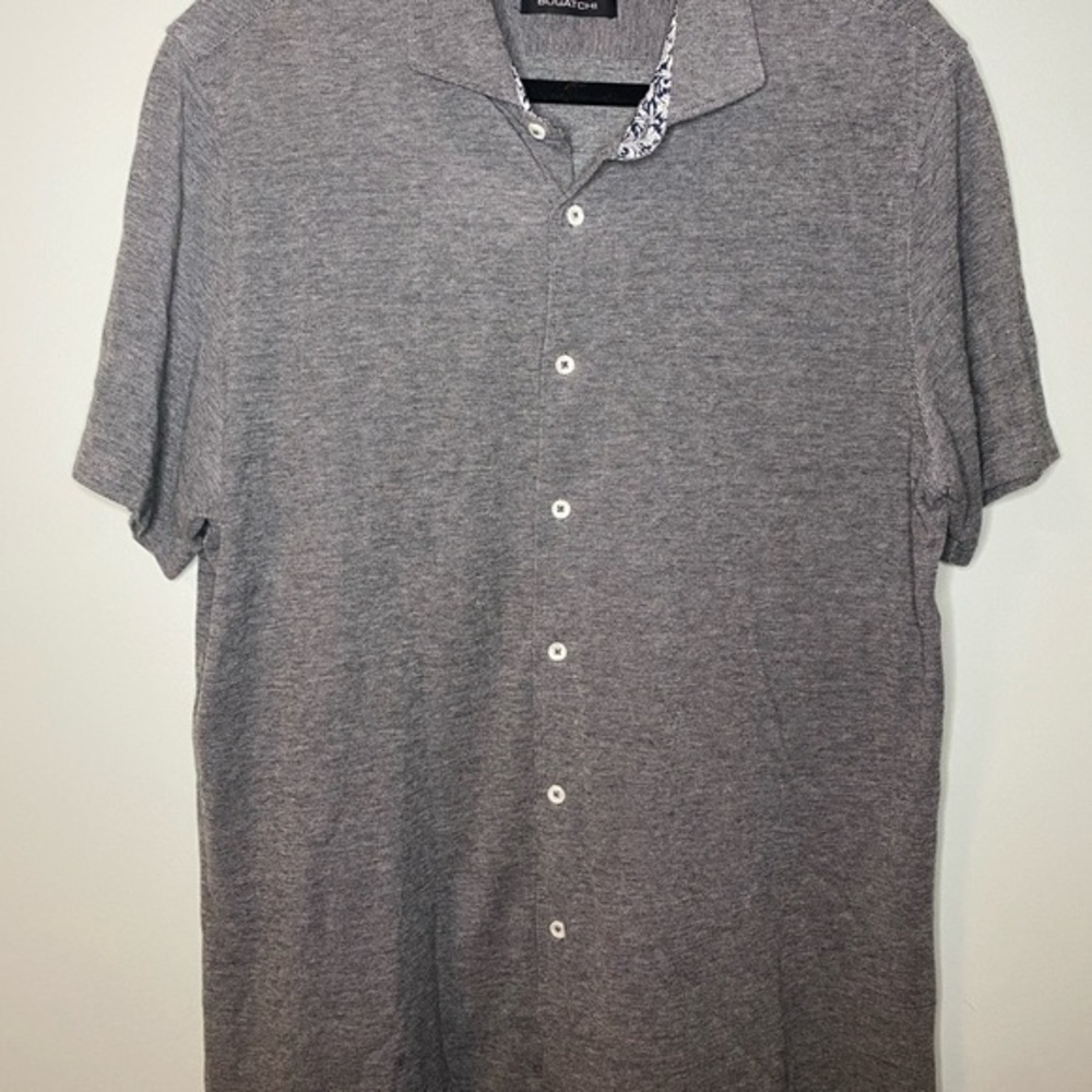 Bugatchi Gray Casual Button Down Shirt Sz medium